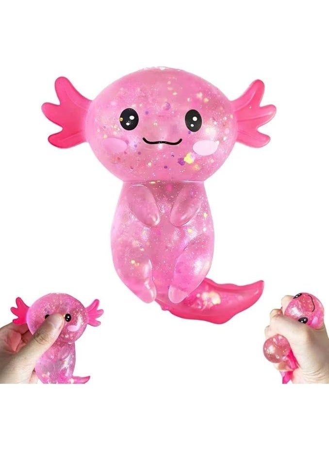 Western Mountains Axolotls Squishies Fidget Stress Ball,Cute Squishies Axolotls Toy,Easter Basket Stuffers, Stress Ball Squeeze Toys for Stress Relief (Pink) - Image 1