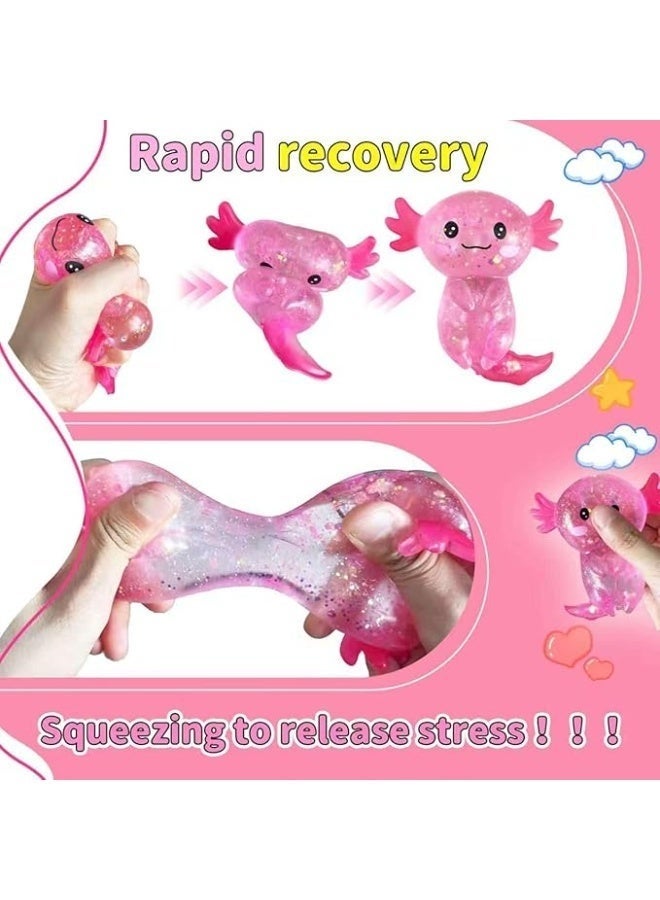 Western Mountains Axolotls Squishies Fidget Stress Ball,Cute Squishies Axolotls Toy,Easter Basket Stuffers, Stress Ball Squeeze Toys for Stress Relief (Pink) - Image 2