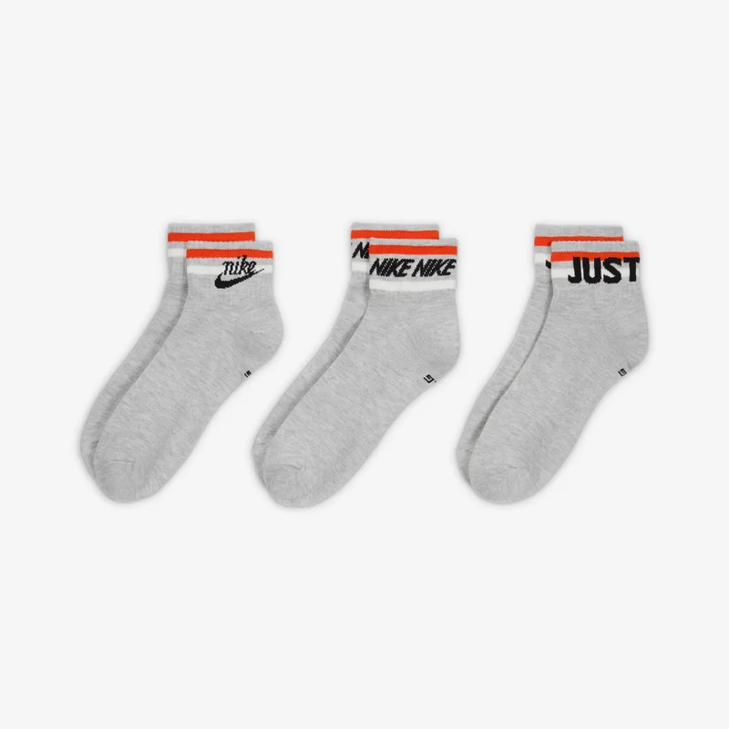 Nike Grey Everyday Essential Ankle Socks (3 Pack)  | Best Price UAE