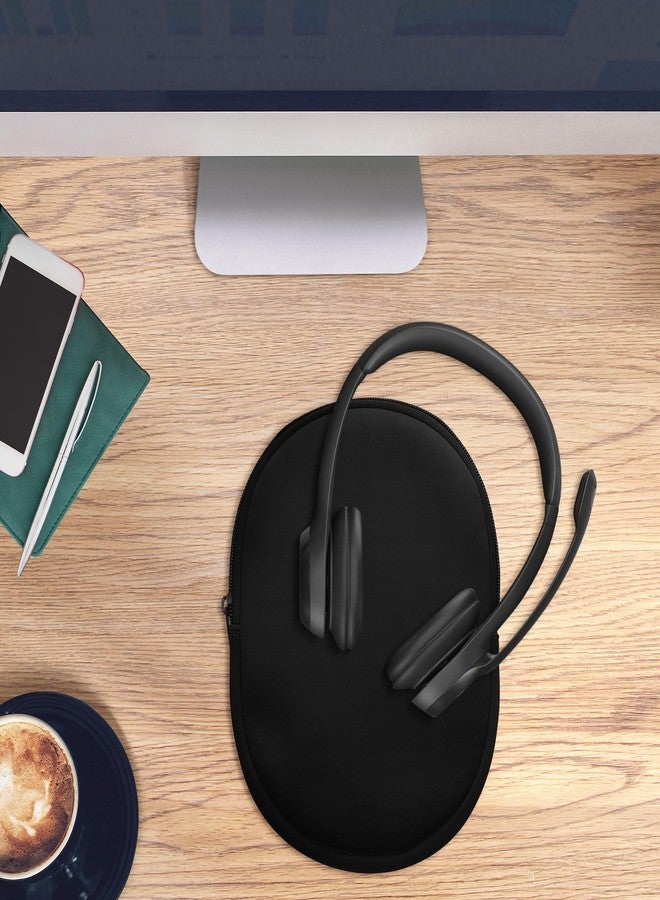 kwmobile Cover Compatible with JBL Tune 600 / 500BT / 510BT / 450 Case - Neoprene Headset Cover - Pouch w/Zipper - Black - Image 3