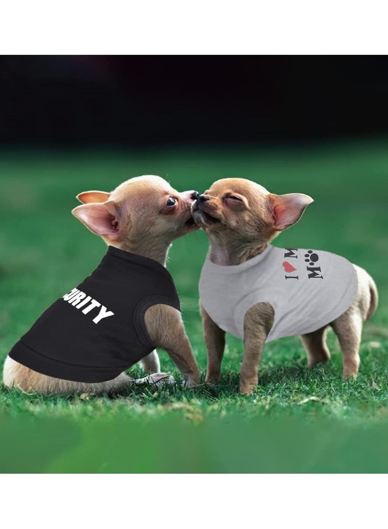 SOLARAE 4 قطع ملابس كلب تشيهواهوا، قميص كلب للكلاب الصغيرة، ملابس صيفية لجرو يوركي تيكوب، ملابس كلب صغير ذكر، ملابس كلب صغيرة جداً (أسود، صغير جداً) - Image 2