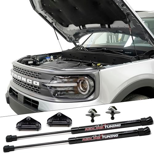 Redline Tuning 21-11038-02 Hood QuickLIFT Plus System Compatible with Ford Bronco Sport 2021+ (All Black Components - Bolt in System) - Image 1
