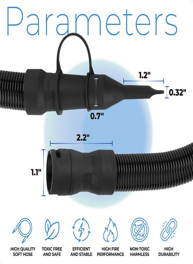 ANTOBLE N582637 Inflator Hose Compatible with DeWalt Air Compressor DCC020IB, N769086 Replacement Hose Assembly with Safety Tips for DeWalt Inflator Air Hose Parts Accessories, 14 Inches - Image 4