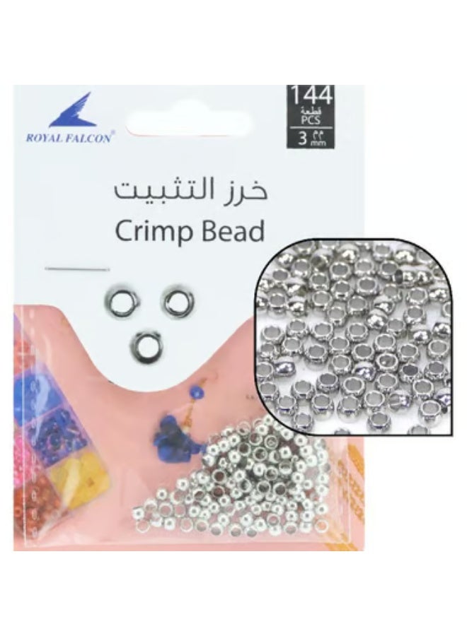 Royal Falcon Crimp Bead 3 mmRhodium.04 kg ( .09 lb ) - Image 1