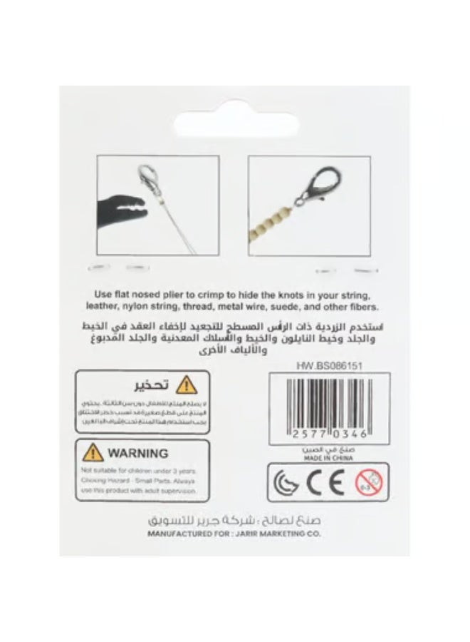 Royal Falcon Crimp Bead 3 mmRhodium.04 kg ( .09 lb ) - Image 2