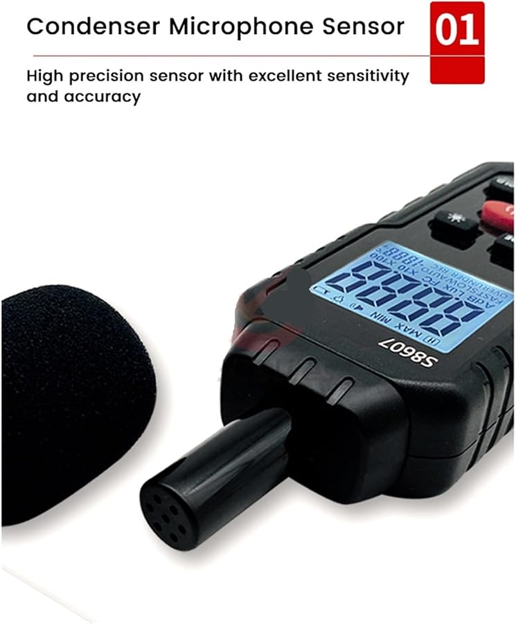 مقياس مستوى الصوت الرقمي المحترف 30-130 ديسيبل مقياس ضوضاء ديسيبل S8607 - Image 2