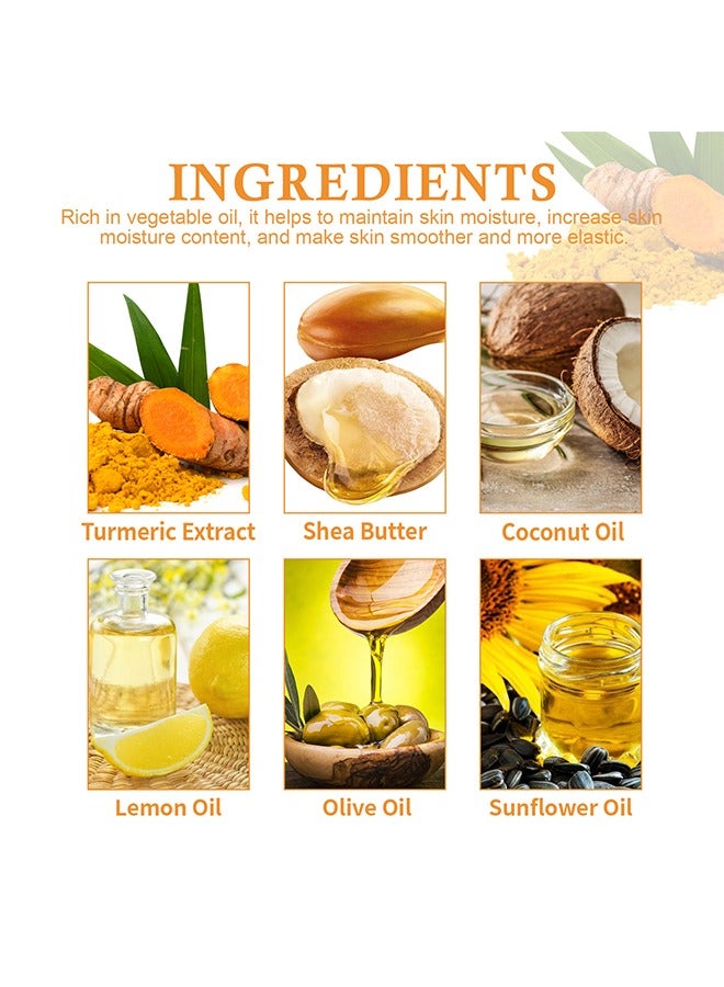 إيلهو صابون الكركم المرطب 100 جرام للوجه والجسم ، بشرة ناعمة وأكثر سلاسة تقلل من التصبغ ، يمكن استخدام أجزاء متعددة - Image 4