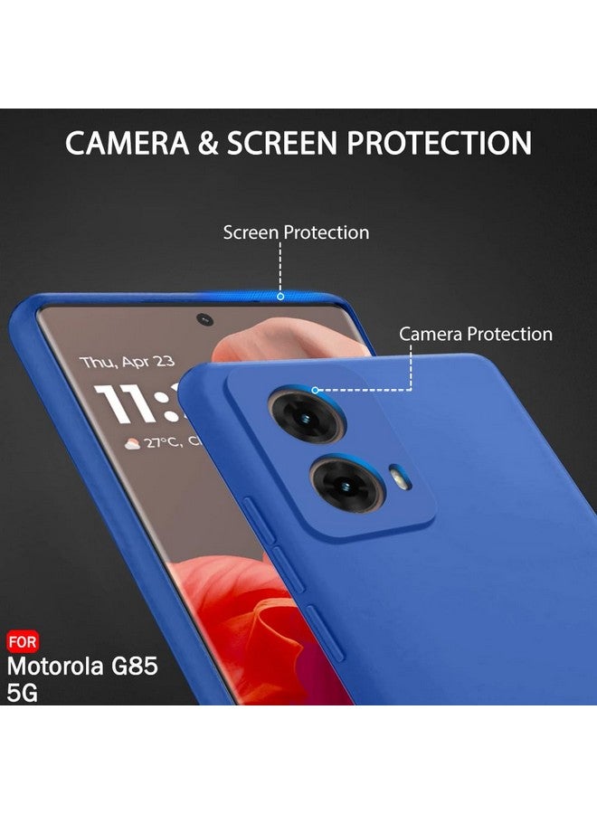 TheGiftKart Liquid Silicone Back Cover Case for Motorola Moto G85 5G | Soft Micro-Fibre Lining Inside | Camera Protection Bump | Shockproof Back Case Cover for Moto G85 5G (Silicone, Blue) - Image 4