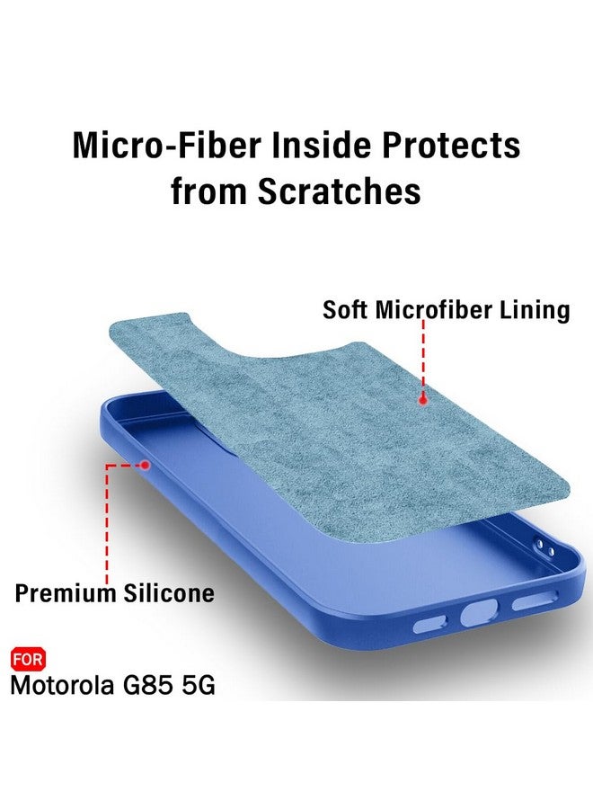 TheGiftKart Liquid Silicone Back Cover Case for Motorola Moto G85 5G | Soft Micro-Fibre Lining Inside | Camera Protection Bump | Shockproof Back Case Cover for Moto G85 5G (Silicone, Blue) - Image 3