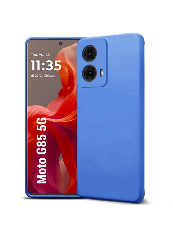 TheGiftKart Liquid Silicone Back Cover Case for Motorola Moto G85 5G | Soft Micro-Fibre Lining Inside | Camera Protection Bump | Shockproof Back Case Cover for Moto G85 5G (Silicone, Blue) - Image 1