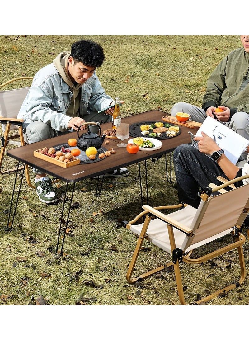 GREEN LION Fold Grill Mate Camping BBQ Table / Removable Grill / Heat Vents / Durable Construction / Light Weight / Easy to Clean - Wood - Image 3