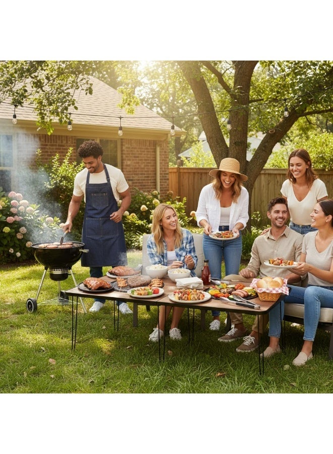 جرين ليون طاولة تخييم قابلة للطي مع شواية شبك فولاذية قابلة للإزالة، حد حرارة 400°C، فتحات تهوية للحرارة، وقود فحم وفحم مضغوط، أفضل طاولة نزهة قابلة للطي للشواء، الشوي، الحفلات، الحدائق الخلفية، الشواطئ - Image 3