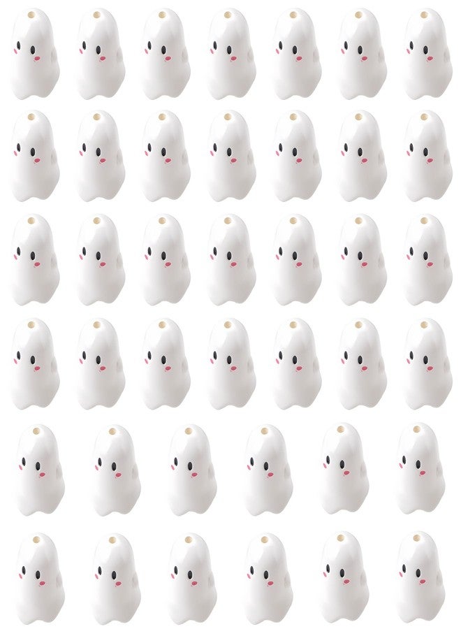 ZAKVOOR 20 قطعة خرز شبح الهالوين بالجملة، خرز أكريليك كرتوني لطيف بشكل مخيف لصنع المجوهرات، أقلام، أساور، مستلزمات الحرف اليدوية - Image 1
