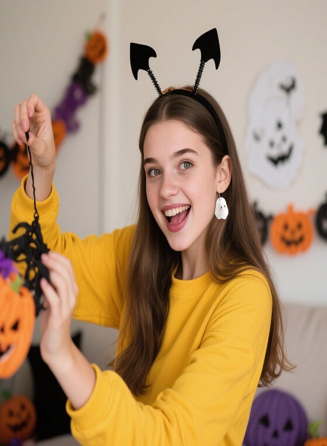 ZAKVOOR 20 قطعة خرز شبح الهالوين بالجملة، خرز أكريليك كرتوني لطيف بشكل مخيف لصنع المجوهرات، أقلام، أساور، مستلزمات الحرف اليدوية - Image 5