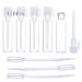 luojery 120Pcs 1Ml Mini Cute Empty Glass Perfume Essential Oils Sample Vials with White Plastic Rod Caps Glass Vials Sample Dropper Bottle for Essential Oils Aromatherapy (120Pcs 1Ml White Plastic Rod) - Image 2