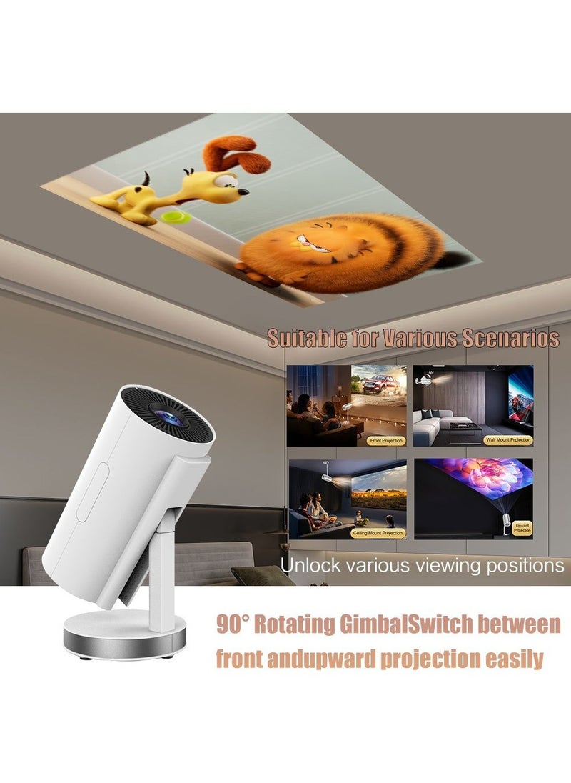 Toshionics HD TS-3 Mini Smart Projector 390 ANSI Lumens Android 11  120 Inch Screen Display 180 Degrees Rotating Screen with Bluetooth Wifi Built-in Hi-Fi Speaker Auto Focus and Keystone Correction 4k Portable Projector for Home Theater Gaming School Office Work Presentations Wireless Projector Lamp  - Image 2