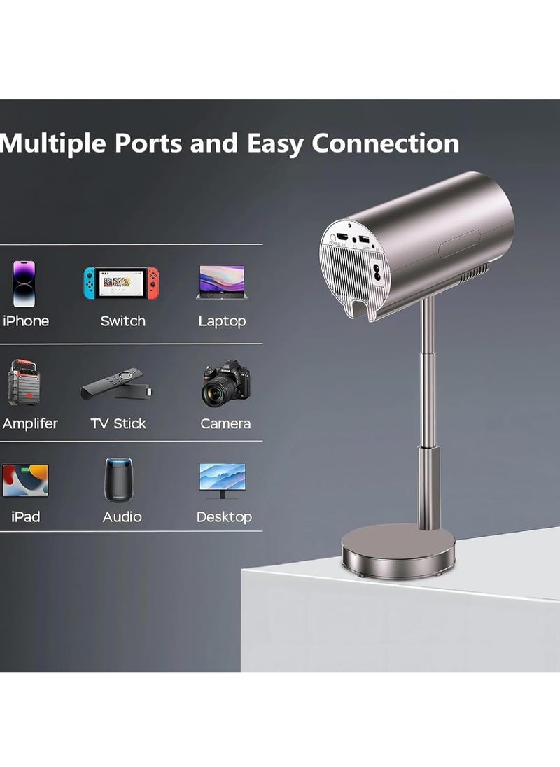 Toshionics HD TS-3 Mini Smart Projector 390 ANSI Lumens Android 11  120 Inch Screen Display 180 Degrees Rotating Screen with Bluetooth Wifi Built-in Hi-Fi Speaker Auto Focus and Keystone Correction 4k Portable Projector for Home Theater Gaming School Office Work Presentations Wireless Projector Lamp  - Image 4