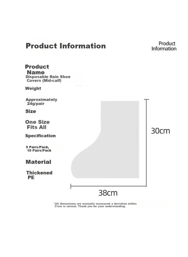 Bwnk Disposable Waterproof Non-slip Thickened Durable Outdoor Portable Rain Shoe Covers For Adults And Children - Image 1