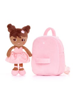 Lazada Lazada Toddler Backpack Girls Backpack with Doll Toddler Toys Plush Backpack Baby Girls Gifts Rag Dolls Brown Pink 9.5“  - Image 3