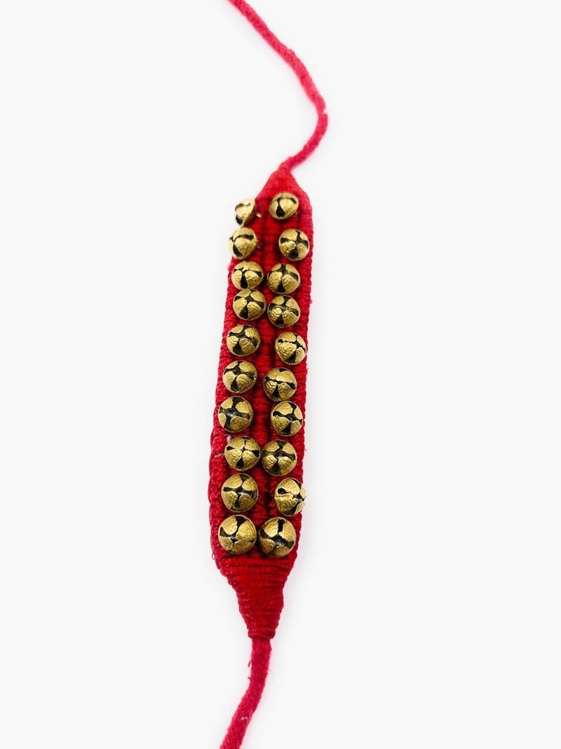NATYAM 2-Line Brass Ghungroo Anklets with Adjustable Velvet Strap | Musical Bells for Bharatanatyam, Kuchipudi & Indian Classical Dance - Image 3