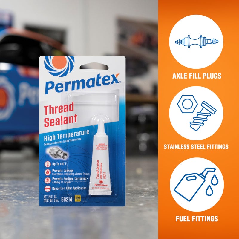 Permatex Permatex 59214 High Temperature Thread Sealant, 6 ml Tube, Pack of 1  - Image 2