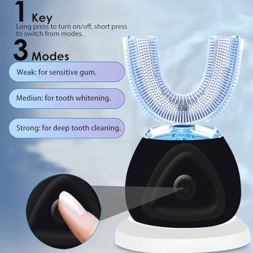 EITVLAGE 360 Ultrasonic Toothbrush, Automatic Toothbrushes Auto Sonic Tooth Brush, Teeth whitening Brush with Timer & Wireless Charging 360° Ultrasonic Electric Toothbrush for Adult - Image 3