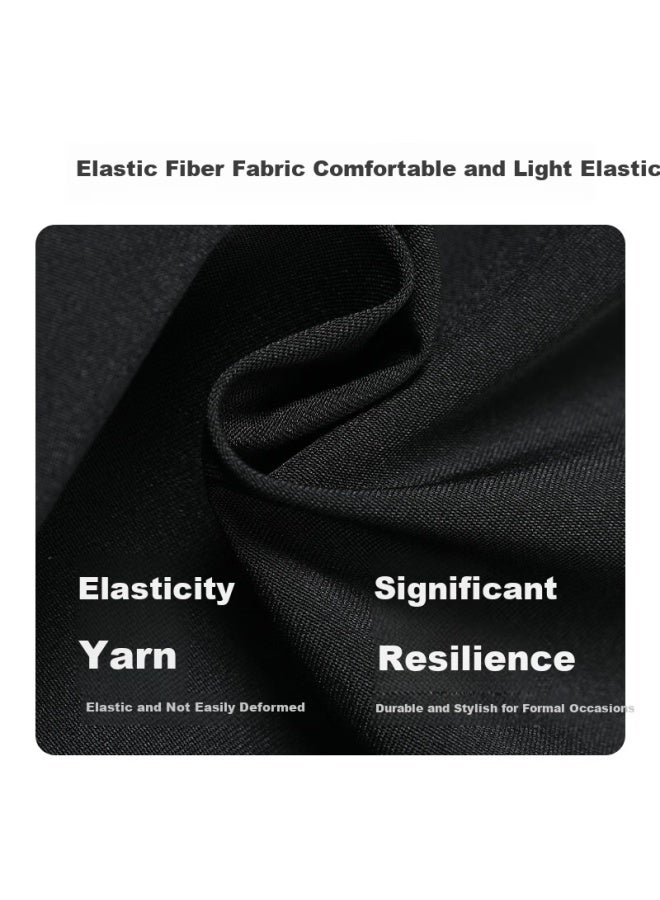 JD.com Jd Jingzao Men'S Dress Pants, Business Wrinkle-Resistant, Easy-Care, Classic Versatile Slim-Fit Casual Trousers, Men'S Suit Pants, Black, Size 32 - Image 3