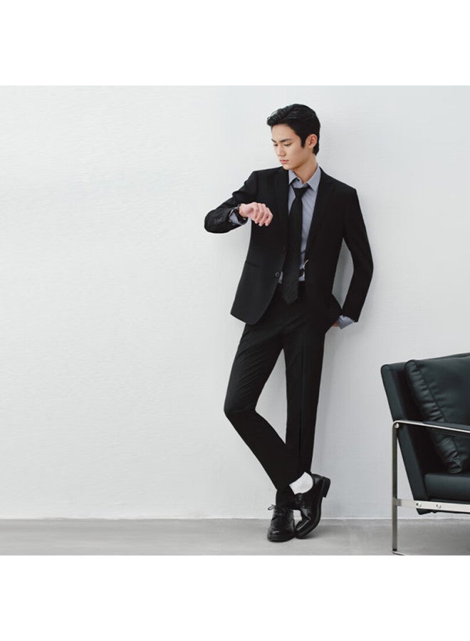 JD.com Jd Jingzao Men'S Dress Pants, Business Wrinkle-Resistant, Easy-Care, Classic Versatile Slim-Fit Casual Trousers, Men'S Suit Pants, Black, Size 32 - Image 1