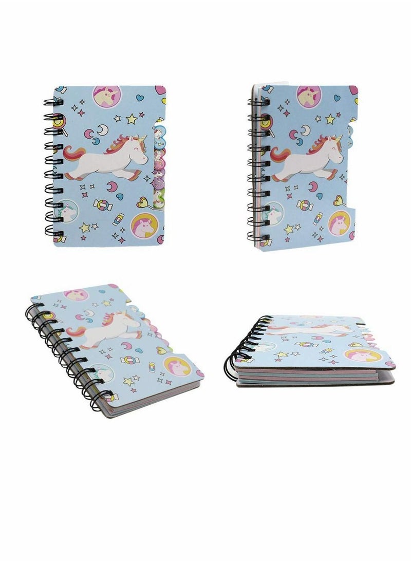 Y&D - Spiral Notebook, Mini Cartoon Unicorn Diary, Pocket Notepad for Accounting Notes Write Diary Memo Painting (3pcs) - Image 1