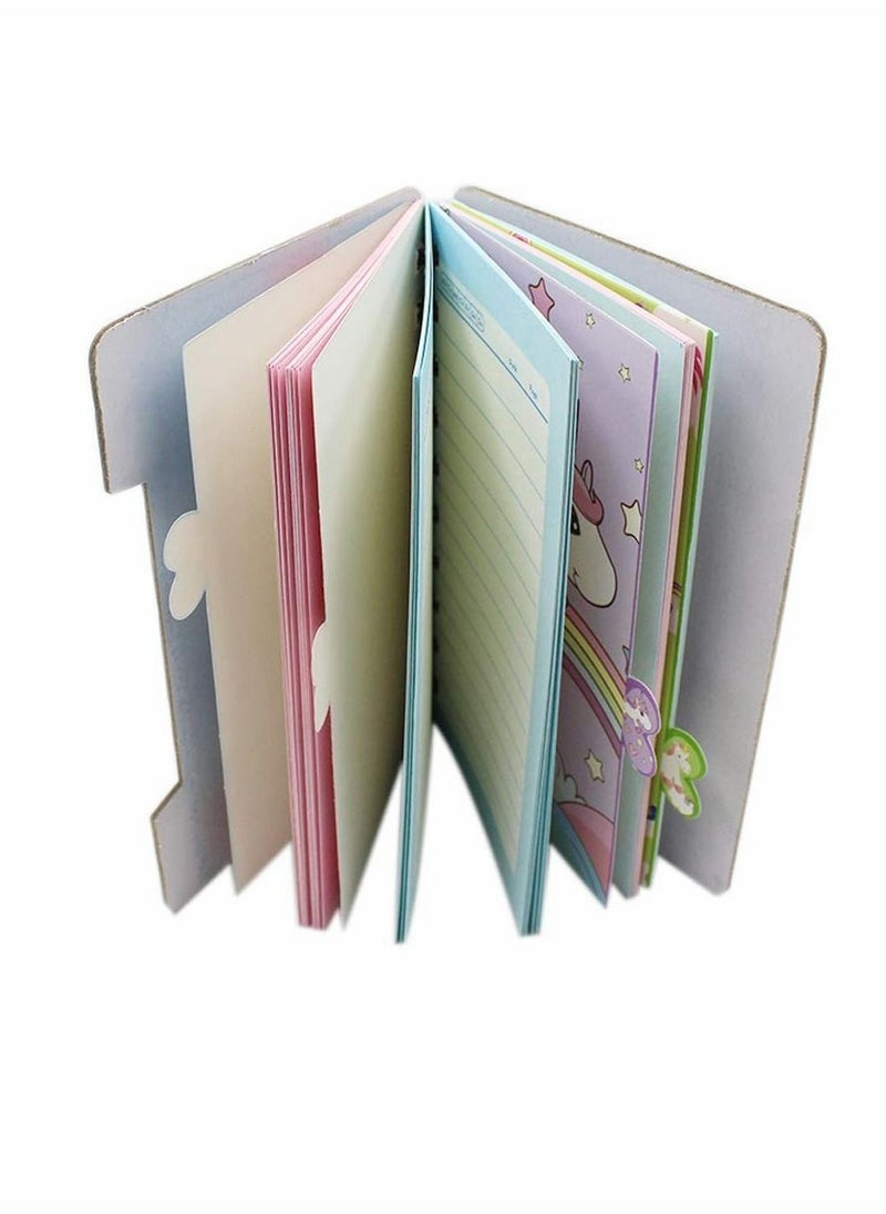 Y&D - Spiral Notebook, Mini Cartoon Unicorn Diary, Pocket Notepad for Accounting Notes Write Diary Memo Painting (3pcs) - Image 1