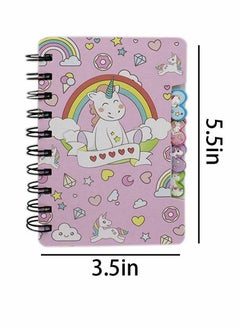 Y&D Spiral Notebook, Mini Cartoon Unicorn Diary, Pocket Notepad for Accounting Notes Write Diary Memo Painting (3pcs)  - Image 4