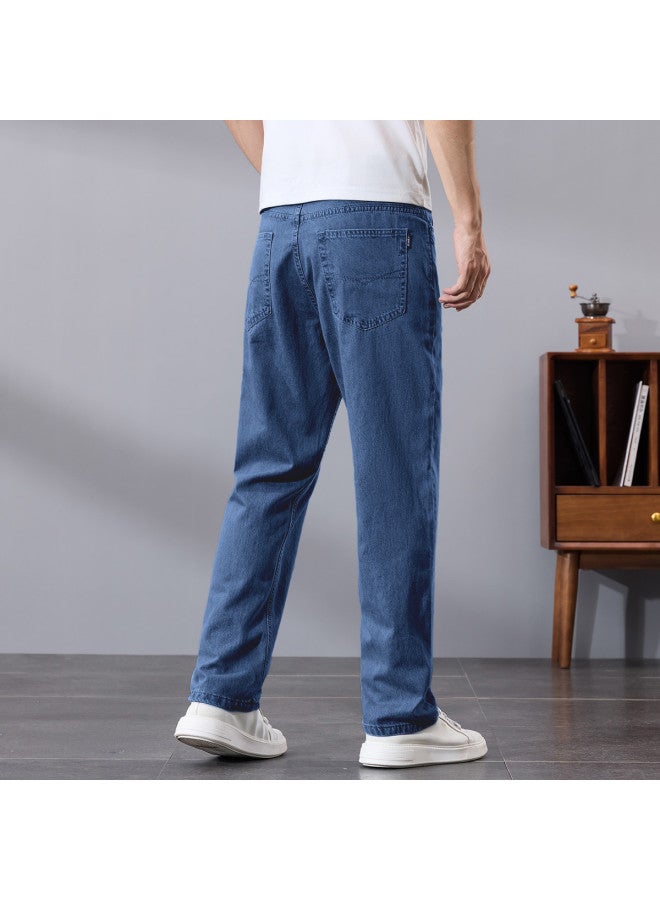 Tucano men's Comfortable Cotton Stretch Jeans - Pure Cotton Straight Leg Versatile Summer Thin Denim Pants For Men - Image 5