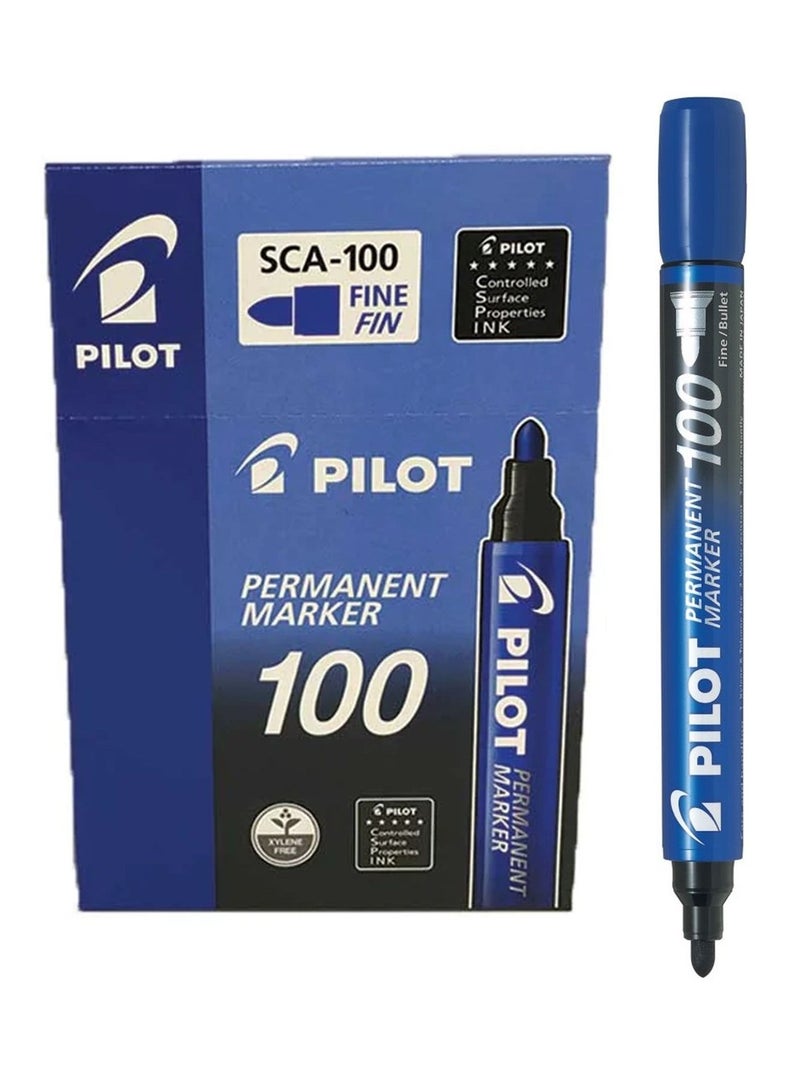 PILOT قلم تحديد دائم برأس رصاصي مكون من 12 قطعة بحبر أزرق - Image 1