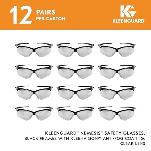 KleenGuard™ V30 Nemesis™ Safety Glasses (25679), with KleenVision™ Anti-Fog Coating, Clear Lenses, Black Frame, Unisex for Men and Women (Qty 12) - Image 2