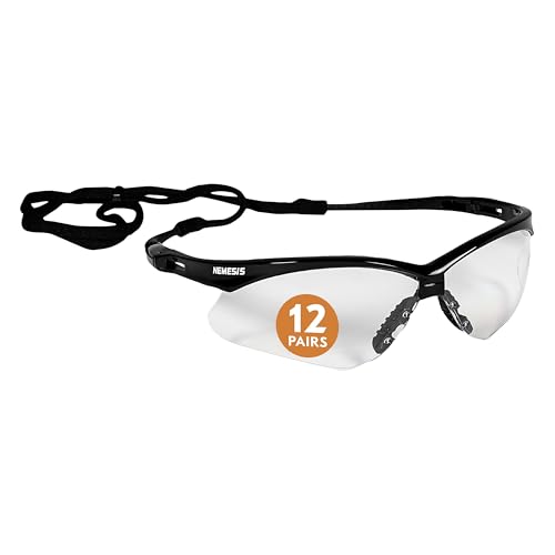 KleenGuard™ V30 Nemesis™ Safety Glasses (25679), with KleenVision™ Anti-Fog Coating, Clear Lenses, Black Frame, Unisex for Men and Women (Qty 12) - Image 1