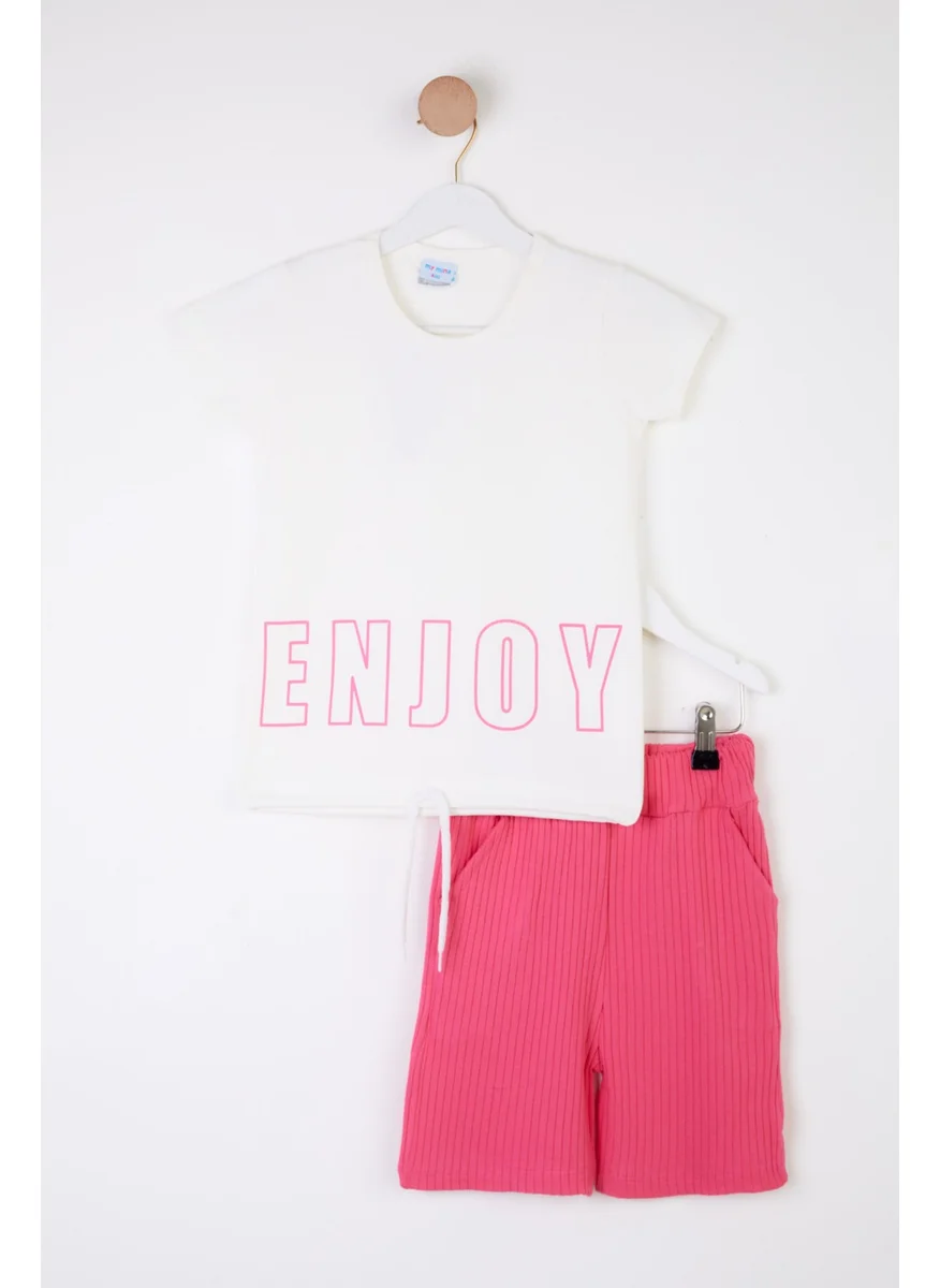Tofisa Girls Pink Printed Two Piece Set - 25372