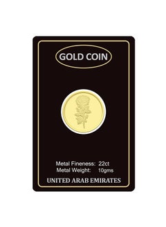 FK Jewellers Gold 22KT Flower Design 10 Grams Coin  - Image 2