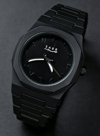Arabic Aura Watch for Men – All Black Quartz Wristwatch, Octagon Minimalist, Saif Sword Hands, Arabic Numerals Dial, 3ATM Waterproof, Mineral Glass, Gifts for Arabic Watch Enthusiasts - view 2