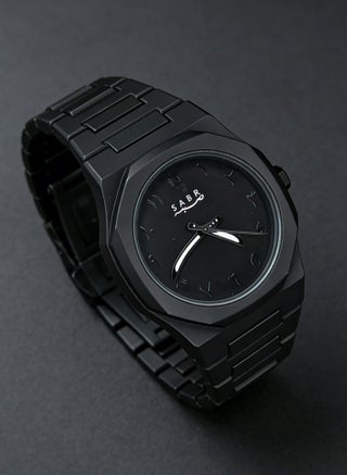 Arabic Aura Watch for Men – All Black Quartz Wristwatch, Octagon Minimalist, Saif Sword Hands, Arabic Numerals Dial, 3ATM Waterproof, Mineral Glass, Gifts for Arabic Watch Enthusiasts - view 5