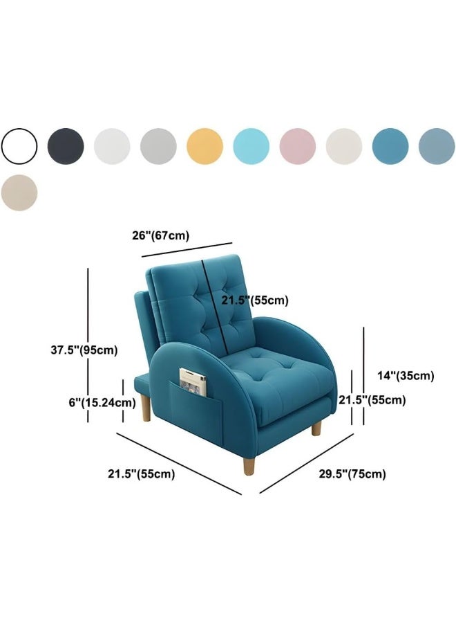 Ripple FURNITURE UAE Homes Modern Tufted Accent Chair with Ottoman, Fabric Upholstery, 4-Leg Base (Light Grey with Ottoman) - Image 2
