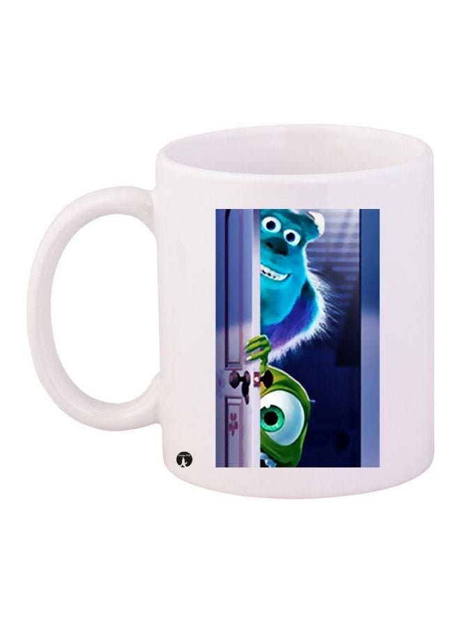 Monsters Printed Coffee Mug White/Blue/Purple 11ounce