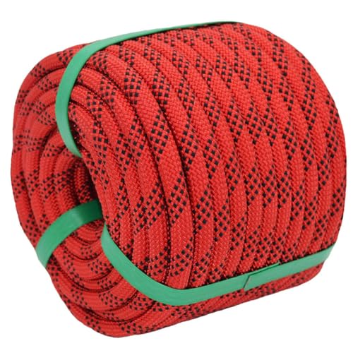 YUZENET Braided Polyester Arborist Rope (3/8 inch X 100 feet) High Strength Bull Rope for Tree Work Truck Securing Camping Swing, Red - Image 2