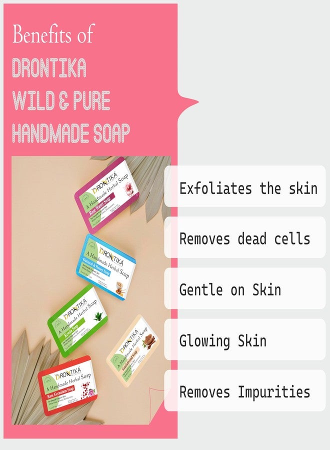 Drontika Wild & Pure Handmade Assorted Bath Soap Combo Of Fresh Mint & Lemon (Pack Of 8) Each 125gm - Image 2