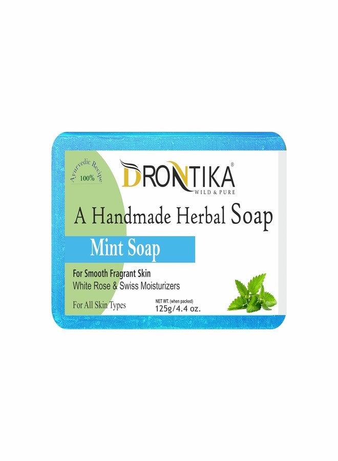 Drontika Wild & Pure Handmade Assorted Bath Soap Combo Of Fresh Mint & Lemon (Pack Of 8) Each 125gm - Image 5