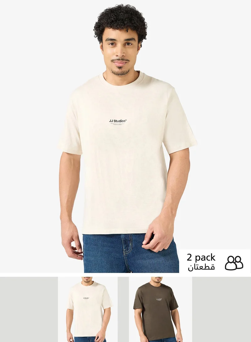 2 Pack Of Logo Crew Neck T-Shirt