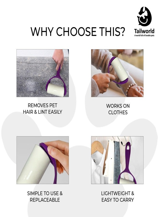 Tailworld Comfort Lint Roller | for Pet Hair Extra Sticky | Dog and Cat Lint Remover for Clothes, Furniture, Carpet, Cars, Couch etc| Reusable and Portable Roller | Removes Dust - Image 5