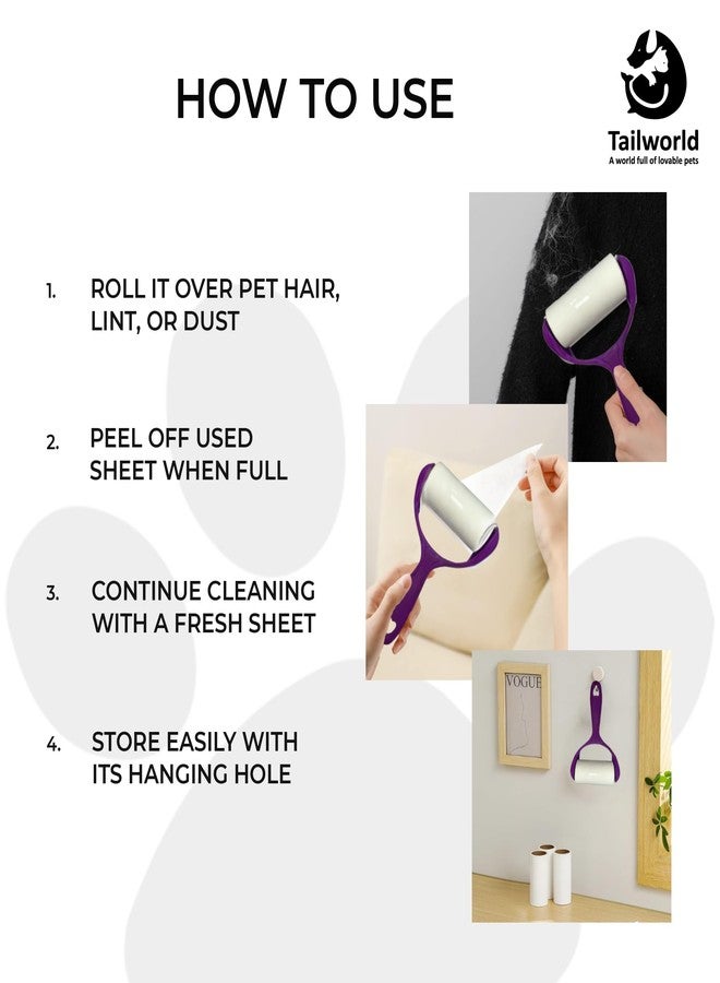Tailworld Comfort Lint Roller | for Pet Hair Extra Sticky | Dog and Cat Lint Remover for Clothes, Furniture, Carpet, Cars, Couch etc| Reusable and Portable Roller | Removes Dust - Image 4