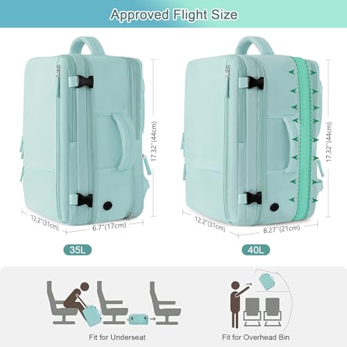 Sinaliy Large Travel Backpack for Women, 40L Carry On Backpack, 17 Inch Laptop Waterproof Backpack, College Bookbag, Backpack for Women, as Person Item Flight Approved - Image 3