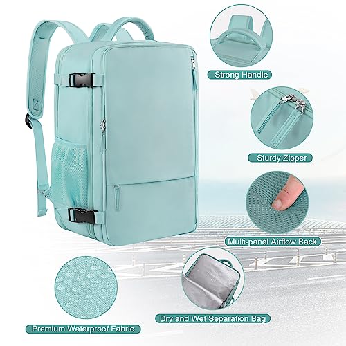 Sinaliy Large Travel Backpack for Women, 40L Carry On Backpack, 17 Inch Laptop Waterproof Backpack, College Bookbag, Backpack for Women, as Person Item Flight Approved - Image 4