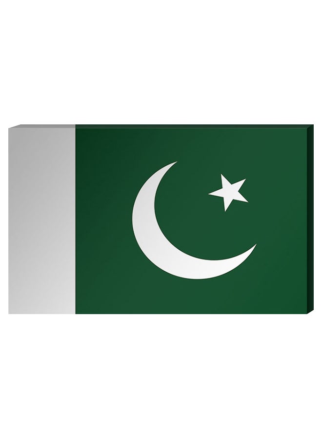 RYN Pakistan Flag Wall Decor Painting With Inner Frame Green/White 40 x 60centimeter - Image 1